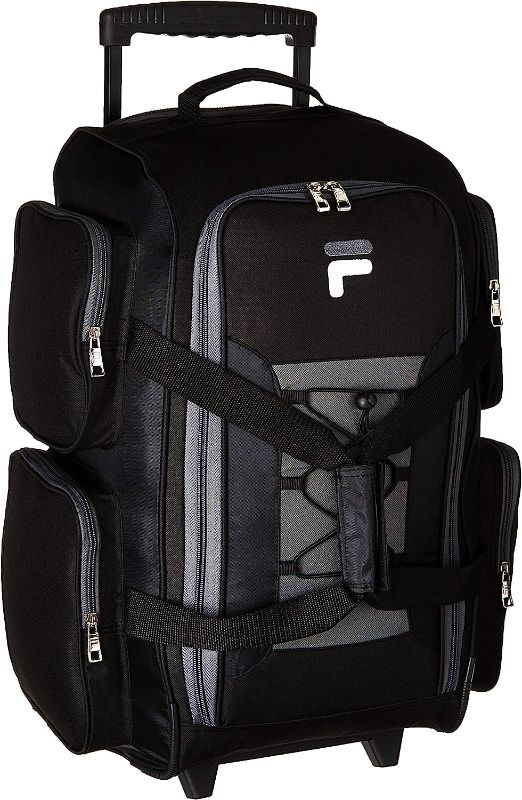 Photo 1 of Fila 22" Lightweight Carry On Rolling Duffel Bag, Black, One Size
