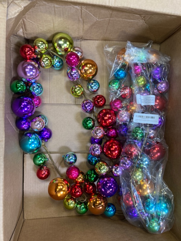 Photo 2 of 2-PACK:: RAZ Imports - 4 Foot Multicolored Ball Christmas Garland