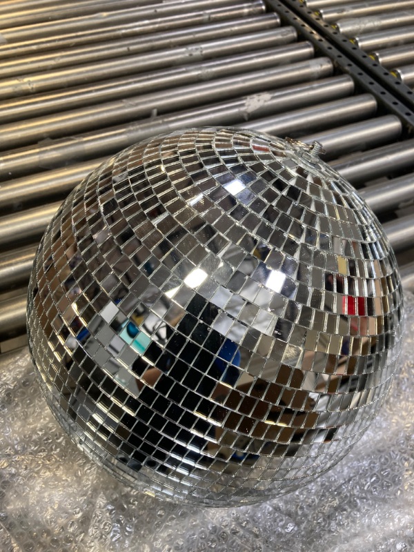 Photo 2 of Disco Ball Disco Ball Mirror 12 Inch Mirror Ball Hanging Disco Lighting Ball for DJ Club Stage Bar Party Wedding Holiday Decoration Disco Ball Large