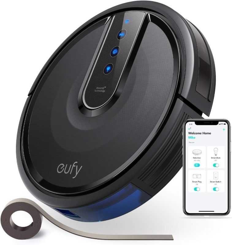 Photo 1 of eufy [BoostIQ] RoboVac 35C, Robot Vacuum Cleaner, Wi-Fi, Upgraded, Super-Thin, 1500Pa Strong Suction, Touch-Control Panel, 6ft Boundary Strips, Quiet, Self-Charging, Cleans Hard Floors(Renewed)
