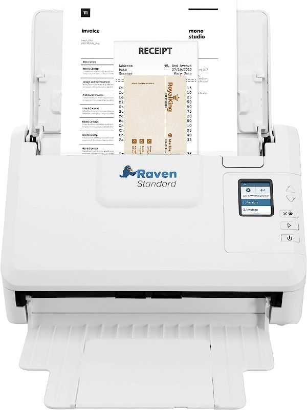 Photo 1 of Raven Select Document Scanner for Windows PC and Mac Computer, Color, Two Sided Duplex, Auto Document Feeder (ADF), Scan to Cloud, Home or Office Desktop, USB
