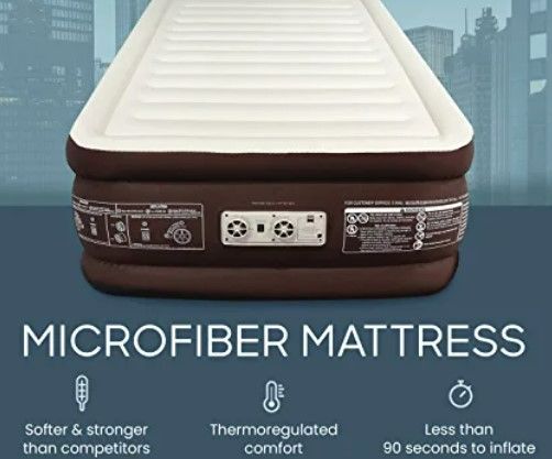 Photo 1 of Englander Air Mattress w/ Built in Pump - Luxury Double High Inflatable Bed for Home, Travel & Camping - Premium Blow Up Bed for Kids & Adults