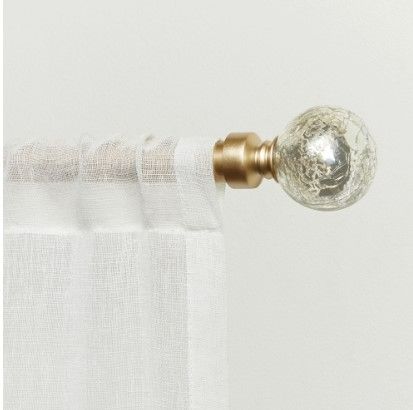 Photo 1 of Exclusive Home Curtains Silver Aged Sphere 1 in Curtain Rod, One Size , Yellow