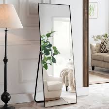 Photo 1 of Classic Rectangle Aluminum Alloy Black Framed Full-Length Mirror Floor Mirror
