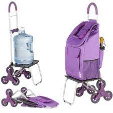 Photo 1 of dbest products 01-757 Stair Climber Bigger Trolley Dolly, Purple Grocery Shopping Foldable Cart - BACKPACK ONLY 