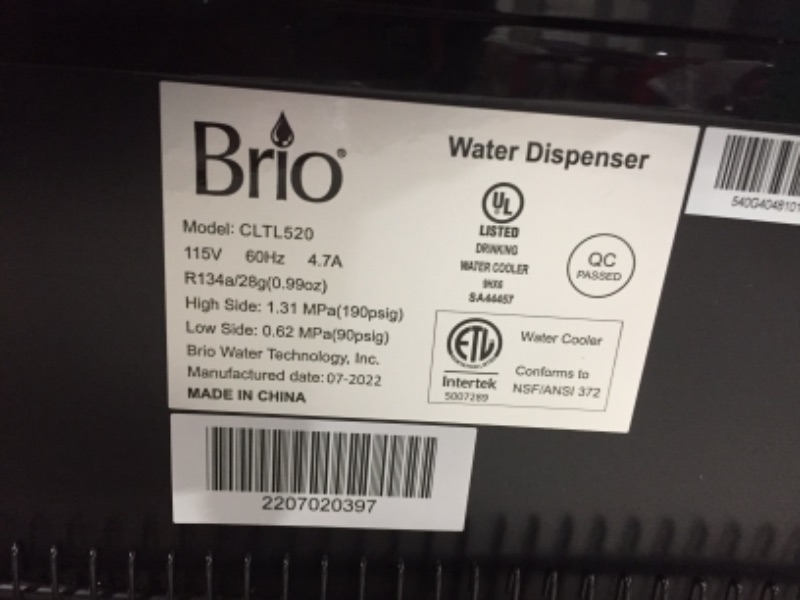 Photo 3 of Brio Limited Edition Top Loading Water Cooler Dispenser Holds 3 or 5gal Bottles