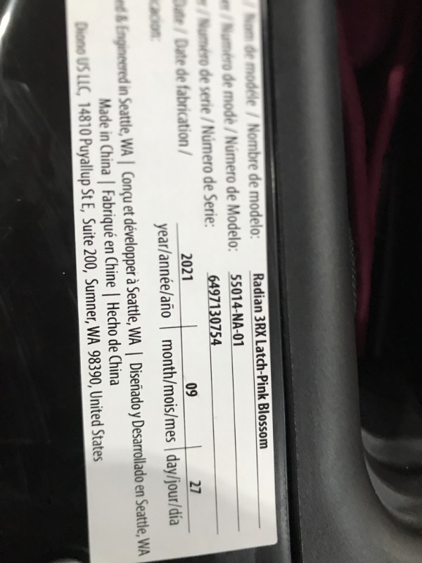 Photo 4 of Diono Radian 3RX 3-in-1 Rear and Forward Facing Convertible Car Seat, Adjustable Head Support & Infant Insert, 10 Years 1 Car Seat Ultimate Safety and Protection, Slim Fit 3 Across, Pink Blossom