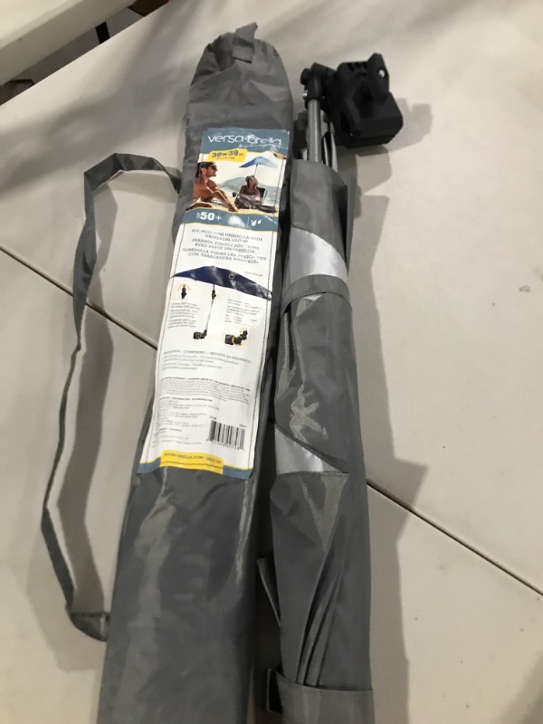 Photo 2 of Sport-Brella Versa-Brella SPF 50+ Adjustable Umbrella with Universal Clamp Regular Gray