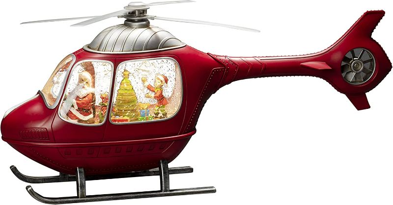 Photo 2 of Konstsmide Christmas Decorations LED Snow Globe Helicopter with Santa Claus and Elf's/Indoor, 5 Hour Timer/Battery Operated: 3xC 1.5V (excl.)/Christmas Lantern 2 Warm White Diodes, One Size