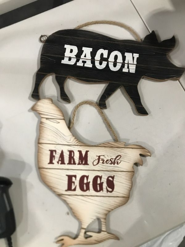 Photo 2 of DII Farmhouse Wall Art Sign, Chicken and Pig, 2 Piece1010680704
