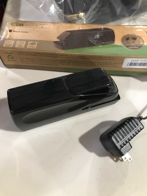 Photo 2 of **USED** EcoElectronix Electric Stapler - Portable Automatic Stapler 30 Sheet Capacity - Quiet, Jam-Free, and Easy Reload with Lifetime Warranty - AC or Battery Powered for Professional Home Office Use - Black
