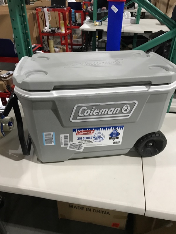 Photo 2 of Coleman Ice Chest | Coleman 316 Series Wheeled Hard Coolers Rock Gray 62 Quart Wheeled Coolers