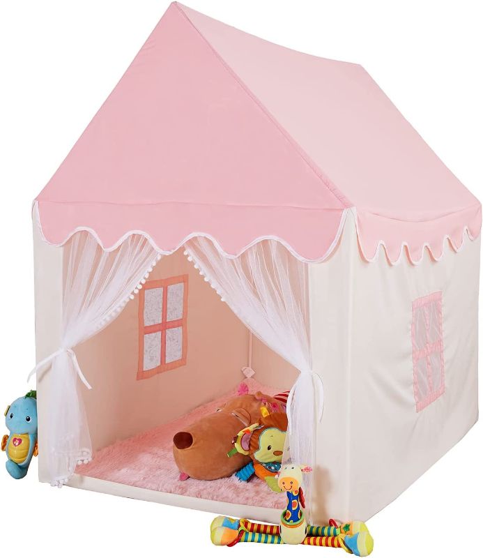 Photo 1 of LTKX Kids Play Tent for Girls Princess Tent Pink Castle Playhouse for Toddlers Indoor and Outdoor Girls Tent
