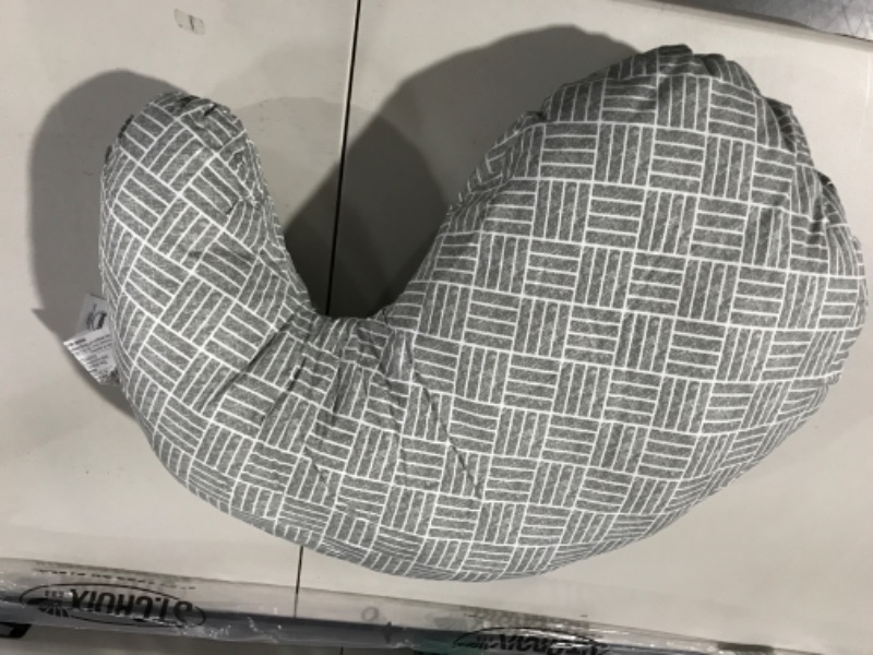 Photo 2 of Boppy Cuddle Pregnancy Pillow with Removable, Breathable Cover | Gray Basket Weave | Plush Contoured Support | Prenatal and Postnatal Positioning