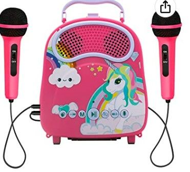 Photo 1 of NA Kids Karaoke Machine for Girls Boys with 2 Microphones Toddlers Bluetooth Karaoke Toy for Singing Portable Children Karaoke Speaker with Voice Changer