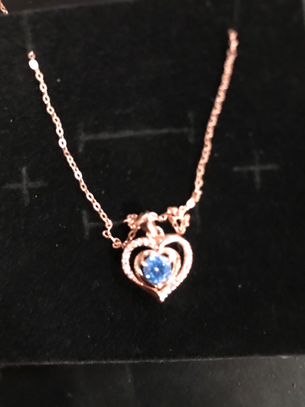 Photo 2 of SKYCOOl Preserved Blue Real Rose with Heart Necklace Birthday Gifts for Mom Girlfriend from Daughter/Son/Husband Romantic for Her on Valentines Day