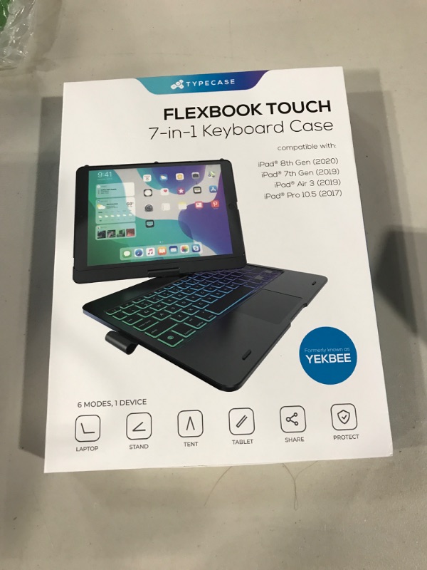 Photo 1 of typecase Touch iPad 9th Generation Case with Keyboard (10.2", 2021), Multi-Touch Trackpad, 10 Color Backlight, 360° Rotatable, Thin & Light for iPad 8th Gen, 7th Gen, Air 3, Pro 10.5 (Silver)