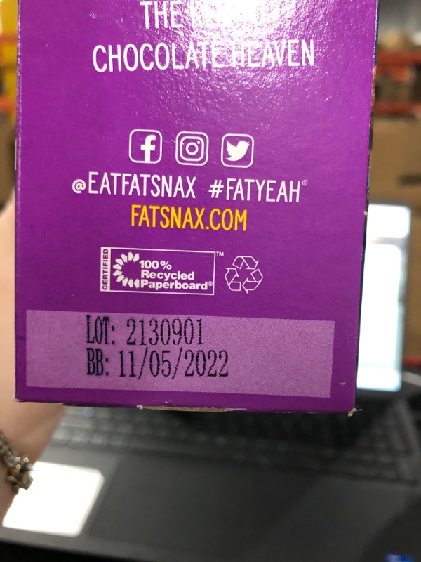 Photo 2 of **EXPIRED** THREE BOXES OF FAT SNAX Mini Double Chocolate Chip Cookies, 5 OZ