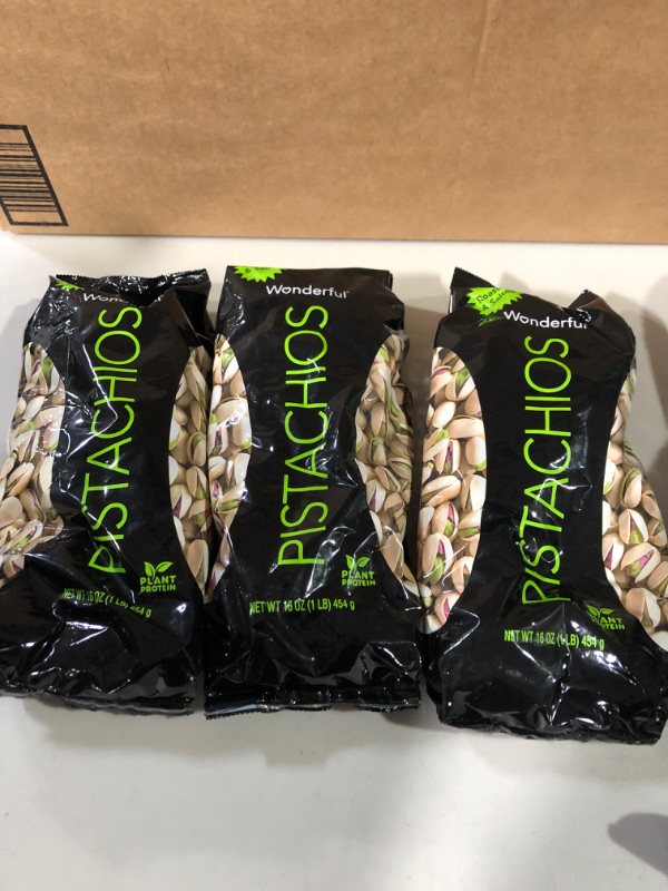 Photo 2 of **3 BAGS** Wonderful Pistachios, Roasted & Salted - 16 oz bag