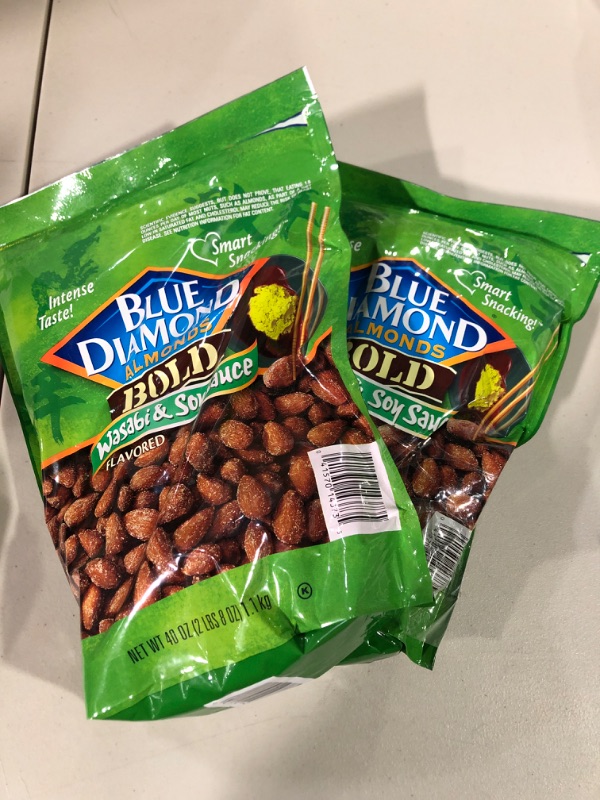 Photo 2 of **2 BAGS** Blue Diamond Wasabi & Soy Sauce Almonds - 40 oz