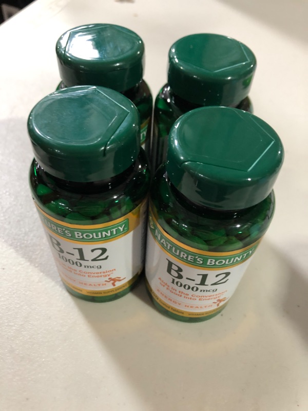 Photo 2 of **4PK** Nature's Bounty Vitamin B12, Supports Energy Metabolism, Tablets, 1000mcg, 200 Ct Unflavored