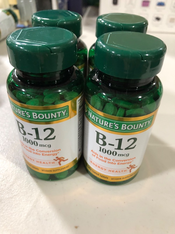 Photo 3 of **4 PK** Nature's Bounty Vitamin B12, Supports Energy Metabolism, Tablets, 1000mcg, 200 Ct Unflavored