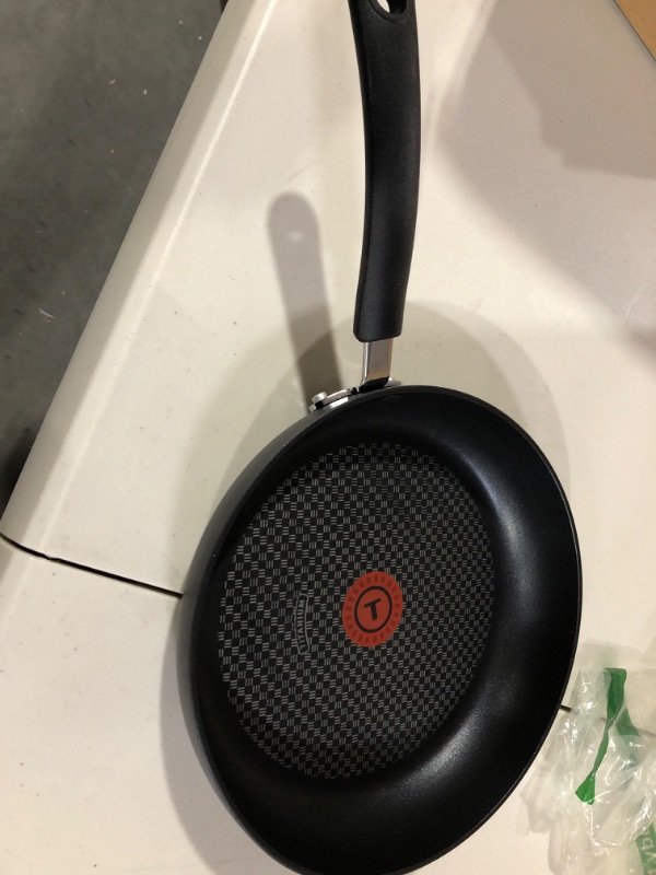Photo 1 of T-fal Ultimate Hard Anodized 2-Piece Scratch Resistant Titanium Nonstick Thermo-Spot PFOA Free 10/12-Inch Cookware Set, Gray, E765S274