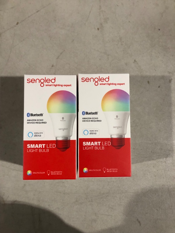 Photo 2 of Sengled Smart Light Bulbs, Color Changing Alexa Light Bulb Bluetooth Mesh, Smart Bulbs That Work with Alexa Only, Dimmable LED Bulb A19 E26 Multicolor, High CRI, High Brightness, 8.7W 800LM, 2pack
