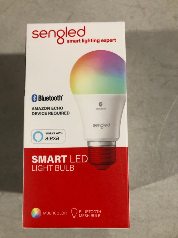 Photo 2 of Sengled Smart Light Bulbs, Color Changing Alexa Light Bulb Bluetooth Mesh, Smart Bulbs That Work with Alexa Only, Dimmable LED Bulb A19 E26 Multicolor, High CRI, High Brightness, 8.7W 800LM,  2 pack 
