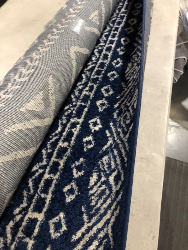 Photo 2 of SAFAVIEH Tulum Merletta Moroccan Geometric Area Rug Navy/Ivory 8 X 10