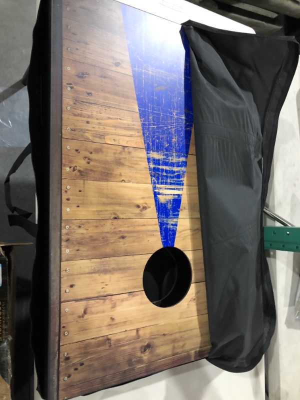 Photo 2 of Gosports Classic Cornhole Set with Rustic Wood Finish | Includes 8 Bags, Carry Case and Rules