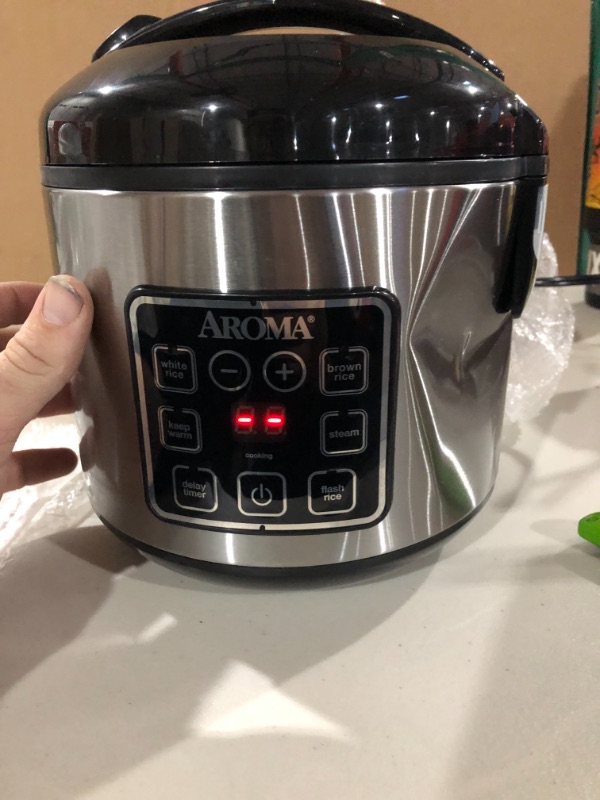 Photo 2 of Moss & Stone Electric Multicooker Digital Rice Cooker Small 4-8 Cup 10 Pre-Programmed Settings Brown & White Rice / Food Steamer, Slow Cooker Electric Cooker With Steamer For Vegetables, Nonstick Pot Stainless Steel Rice Cooker Electric Rice Cooker