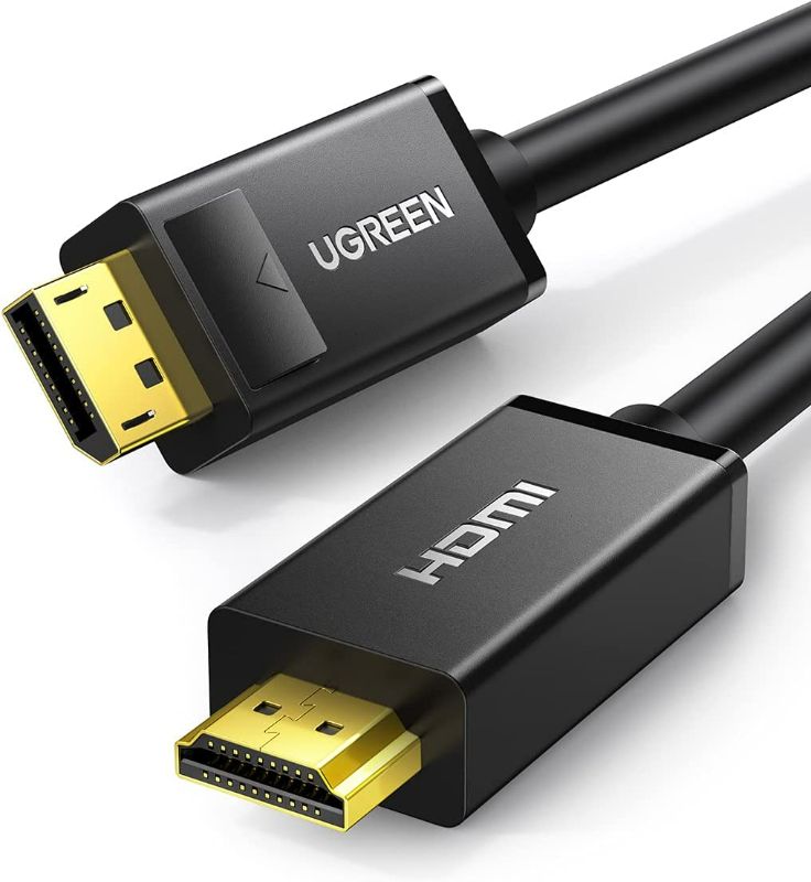 Photo 1 of UGREEN 4K Displayport to HDMI Cable Uni-Directional UHD DP to HDMI Connector Video Display Cord for HDTV Monitor Projector Computer 10FT