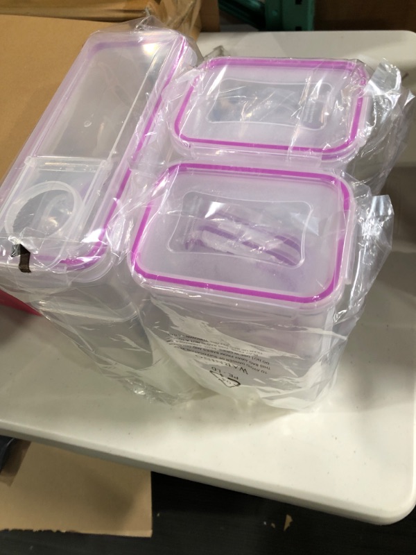 Photo 1 of Cereal Containers Storage, 10 Pcs Airtight Food Storage Containers Set With Lids For Kitchen Pantry Organization, Dry Food Spaghetti Flour And Sugar Containers Purple