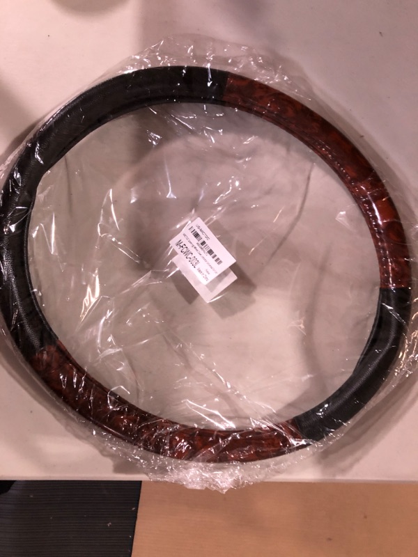 Photo 2 of MICTOC Steering Wheel Cover with Wood Grain Pattern,16 Inch Odorless and Anti-Slip PU Steering Wheel Protector Universal for Car L?15.25-16''?