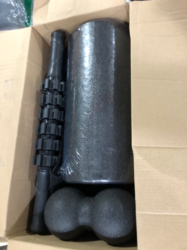 Photo 1 of Foam Roller Set - High Density Back Roller, Muscle Roller Stick,2 Foot Fasciitis Ball, Stretching Strap, Peanut Massage Ball for Whole Body Physical Therapy & Exercise, Back Pain, Leg, Deep Tissue