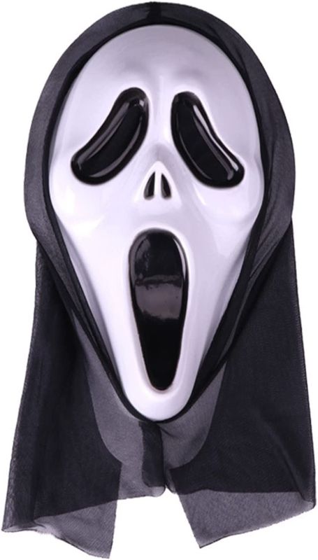 Photo 1 of 2 Muised Vintage Halloween Mask Mask With Shroud, Halloween Scream Mask Full Head Masks