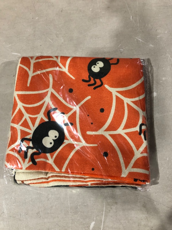 Photo 2 of choyaxo 4 Pack 18"x18" Halloween Pillow Covers Orange and Black Pillow Cover for Sofa Couch Happy Halloween Pumpkin Pattern (No Pillow Insert)