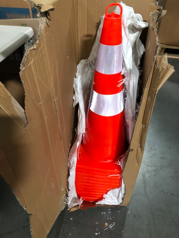 Photo 2 of [ 10 Pack ] 28" Traffic Cones Plastic Road Cone PVC Safety Road Parking Cones Weighted 