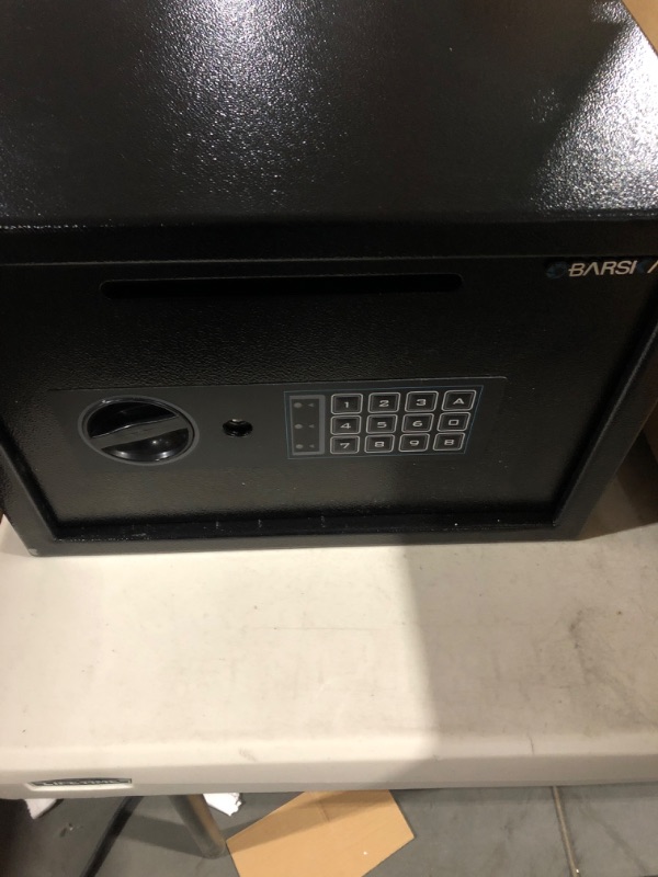 Photo 3 of 6 cu ft Compact Depository Safe w/ Keypad Lock - Steel, Black