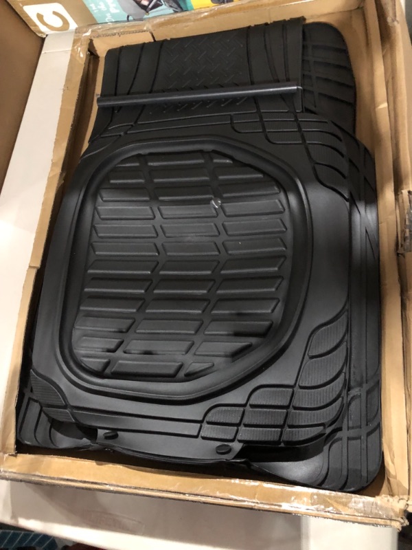 Photo 2 of Motor Trend - MT-923-BK 923-BK Black FlexTough Contour Liners-Deep Dish Heavy Duty Rubber Floor Mats for Car SUV Truck & Van-All Weather Protection, Universal Trim to Fit Full Set Black