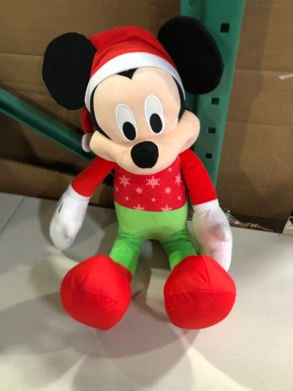 Photo 1 of Disney Holiday Mickey Mouse Large 22-Inch Plush, Stuffed Animal, Amazon Exclusive Mickey Mouse Holiday Plush