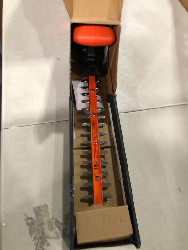 Photo 2 of BLACK+DECKER Electric Hedge Trimmer, 16-Inch (BEHT100)