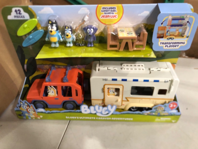 Photo 2 of Bluey Ultimate Caravan Adventures - Caravan Playset and Three 2.5-3" Figures & 4WD Family Vehicle with 2 Surfboards