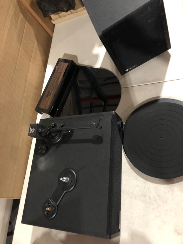 Photo 1 of Victrola Premiere V1 Soundbar System with Built-in Record Player, Wireless Subwoofer and 5.0 Bluetooth Streaming, Stereo Soundbar, 6.5" Powered Subwoofer, Supports 33-1/3 and 45 RPM Vinyl Records