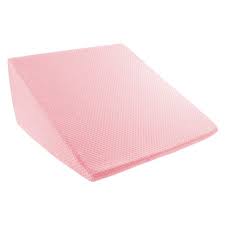 Photo 1 of Bed Wedge Pillow - 10 Inch Wedge Pillow pink and white cover 