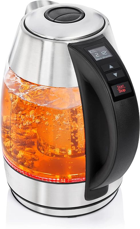 Photo 1 of Chefman 1.8L Glass Electric Kettle with Tea Infuser - Silver