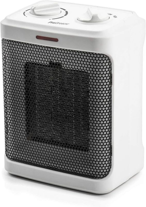 Photo 1 of Pro Breeze Space Heater – 1500W Electric Heater with 3 Operating Modes and Adjustable Thermostat - Room Heater for Bedroom, Home, Office and Under Desk - White