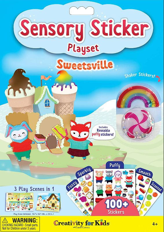 Photo 1 of Creativity for Kids Sensory Sticker Playset - Sweetsville - 100+ Sensory Stickers and Play Scenes - Gifts for Boys and Girls Ages 4+, Multi