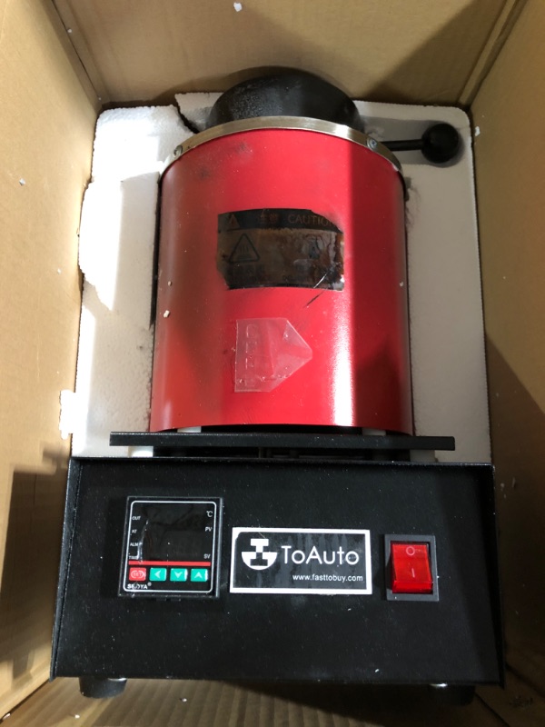 Photo 2 of **SEE NOTES** TOAUTO 3KG Gold Melting Furnace,1400W 2000F Digital Electric Melting Furnace with Graphite Crucible for Melt Scrap, Silver, Gold, Copper, Aluminum 110V Refining Casting Furnace